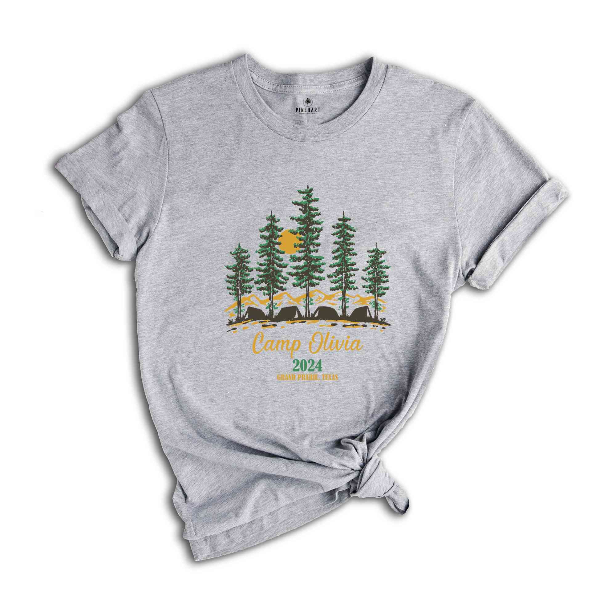 Custom Camp Shirt, Personalized Camp Crew T-Shirt, Camping Family Matching Tee, Outdoor Mountain Bridal Party Shirt, Vacation Gift