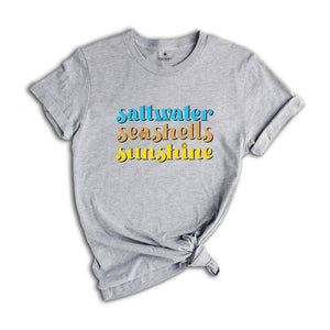 Saltwater Seashells Sunshine Shirt, Summer T-Shirt, Beach Shirt, Saltwater Tee, Summer Trip Shirt, Vacation Shirt