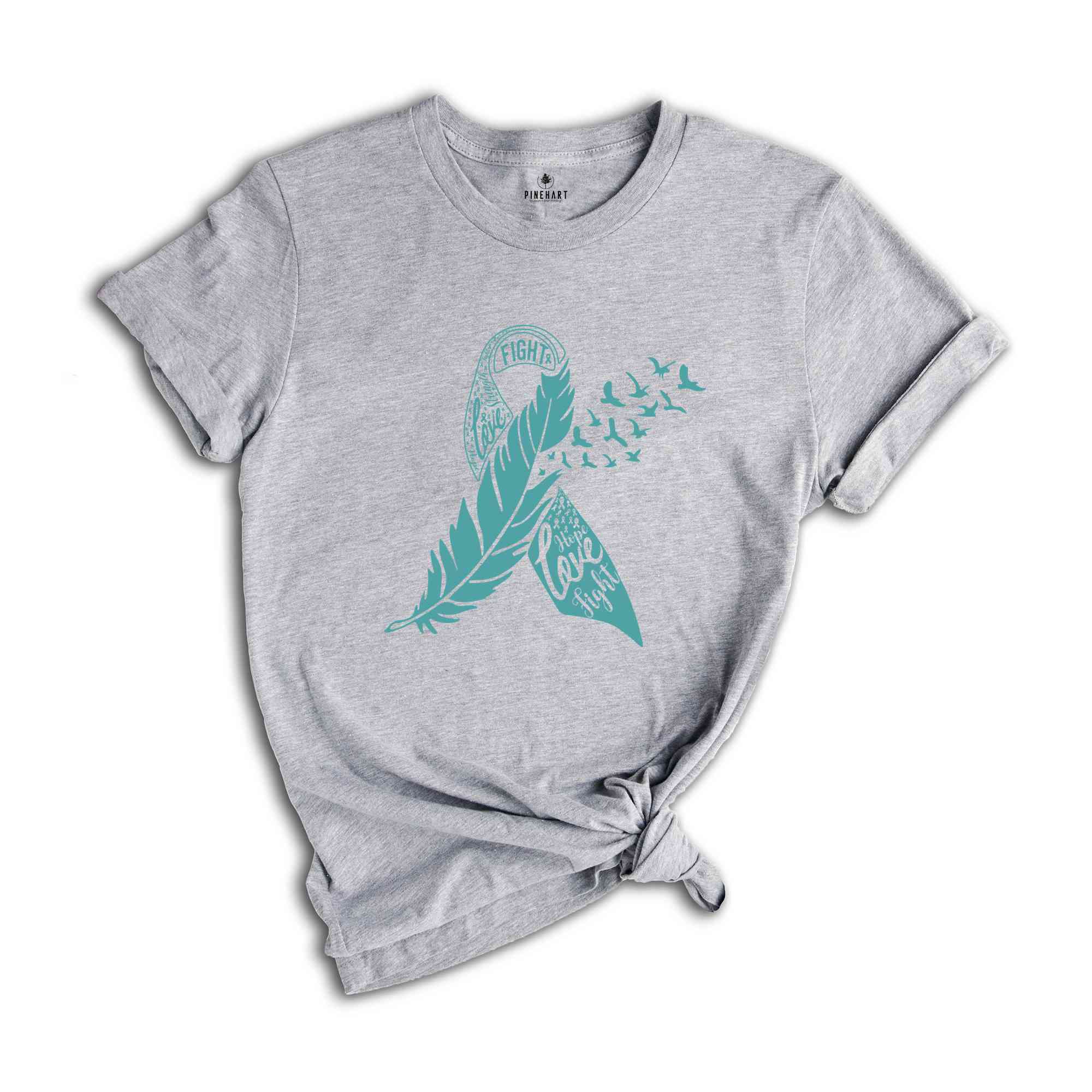 Ovarian Cancer Awareness, Ovarian Cancer T-Shirts, Ribbon Graphic Tees, Ovarian Cancer Survivor Gift