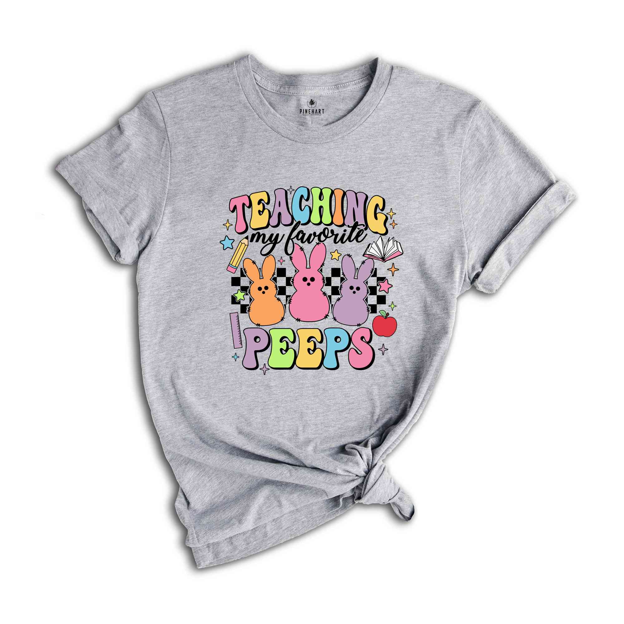 Teaching My Favorite Peeps Shirt, Retro Easter Shirt, Easter Teacher Shirt, Easter Bunny T-Shirt, Peeps Teacher Shirt