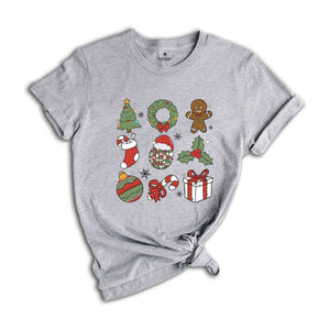 Groovy Christmas Elements Shirt, Retro Christmas Shirt, Santa Claus Shirt, Christmas Candy Shirt, Christmas Gift