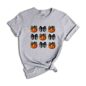 Coquette Bow Aesthetic T-Shirt, Cute Fall Shirt , Thanksgiving Shirt, Pumpkin Shirt, Fall Shirt, Cute Girly Shirt