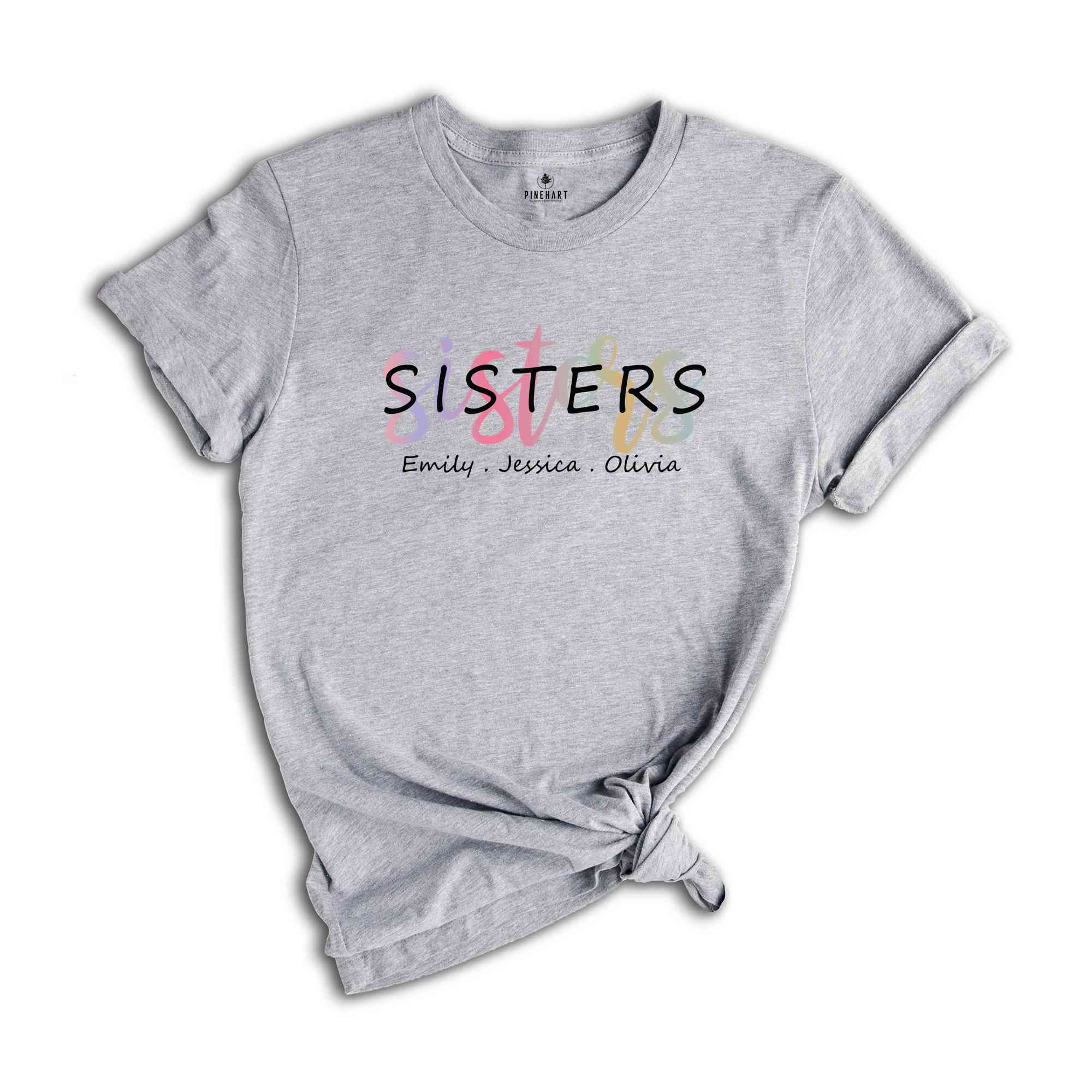 Custom Sisters' Names Shirt, Matching Personalized Sister Shirts, Retro Sister Gifts, Sister Love Shirt, Best Sister Tee