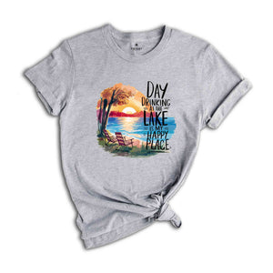 Day Drinking On The Lake Is My Happy Place, Day Drinking Shirt, Lake Shirt, Cute Camping Shirt, Nature Lover Shirt, Funny Drinking Shirt