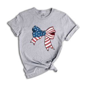 4th Of July Bow Shirt, 4th Of July Shirt, American Flag Bow, Bow Shirt, USA Shirt, America Shirt, Patriotic Gifts