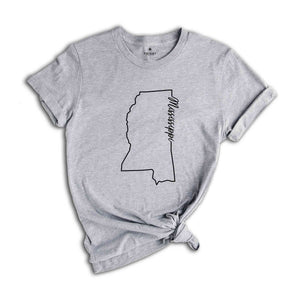 Mississippi State Shirt, The USA State Shirt, Mississippi USA Shirt, Mississippi Map Outline Shirt, US Outline Shirt, United States Shirt