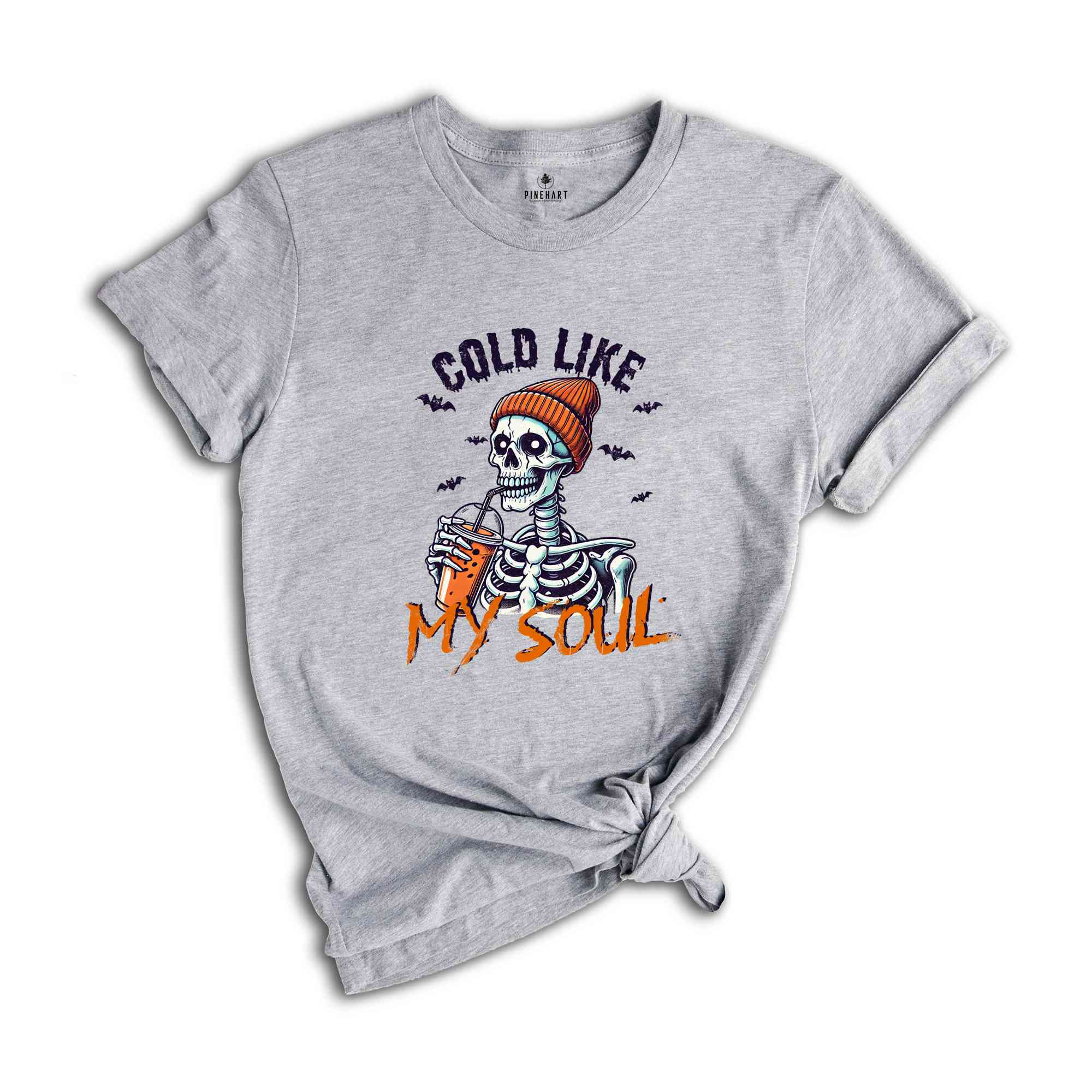 Cold Like My Soul Shirt, Funny Halloween Shirt, Halloween Gift, Coffee Lover Shirt, Spooky Season Shirt, Horror Tee, Halloween Skeleton Tee