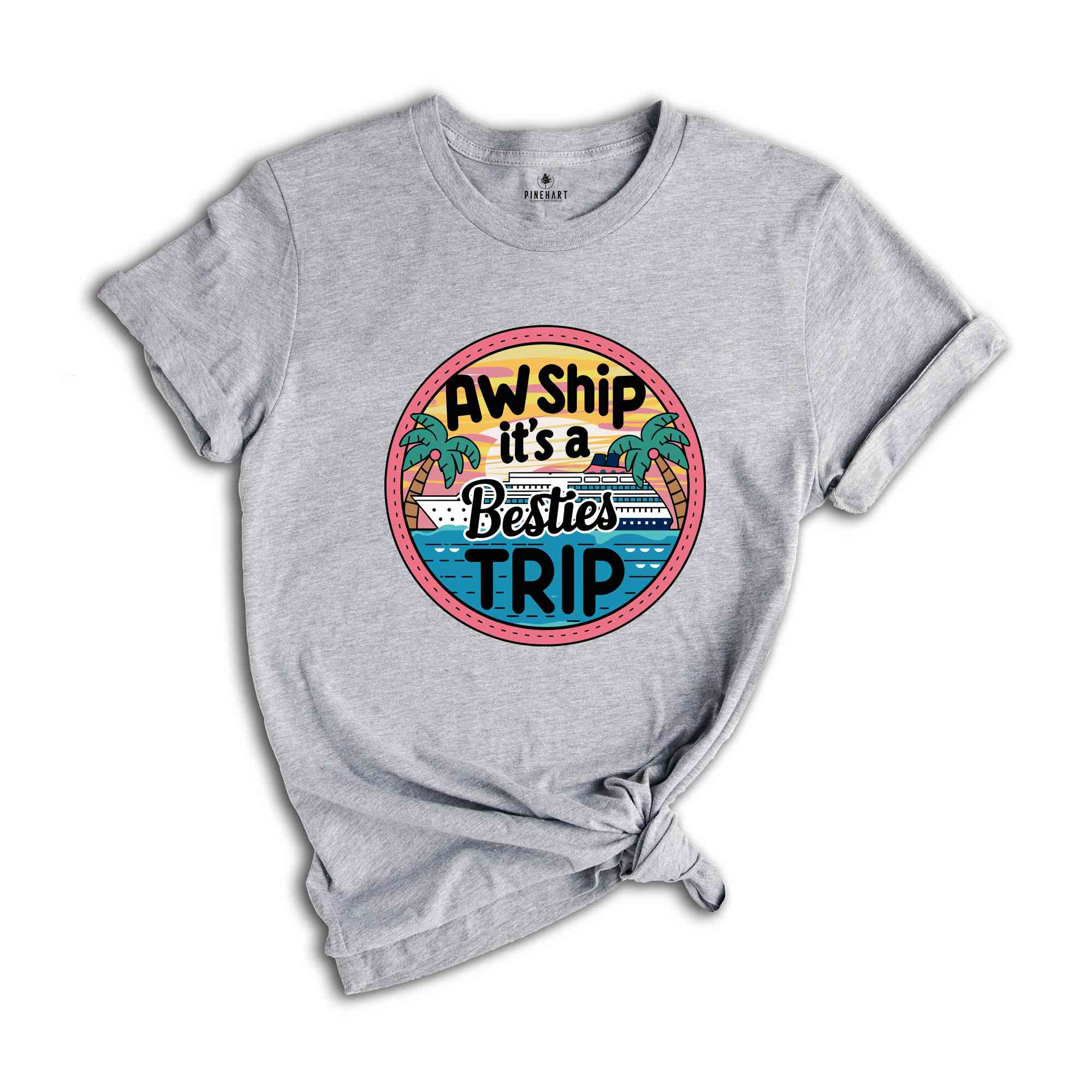 Aw Ship Besties Cruise group shirt, matching cruise t-shirts, cruise crew tshirt, cruise squad tshirt, Girls trip tee, friend vacation shirt