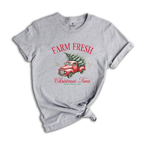 Farm Fresh Christmas Shirt, Holiday Shirt, Cute Christmas Shirt, Christmas Trees Holiday Shirt, Christmas Truck Shirt