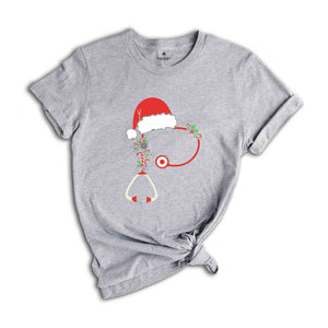 Christmas Stethoscope Shirt, Nursing T-Shirt, Cute Christmas Tee, Christmas Doctor Gift, Nurse Christmas Shirt, Holiday Gift