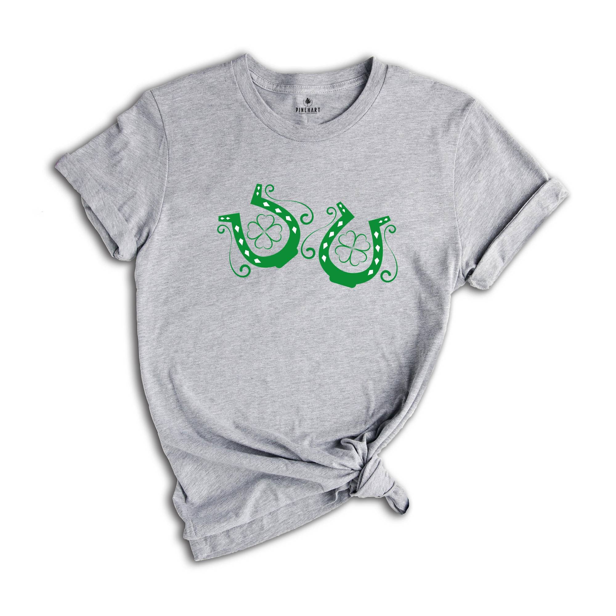 St Patricks Day Cowgirl Luck Shirt, Country Western Themed St Patricks Day T-Shirt, Lucky Horseshoe Tee, Cowgirl For Gift