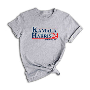 Kamala Harris 24, Women Will Win Shirt, President Kamala Harris 2024 Shirt, Madam President Kamala Harris Shirt