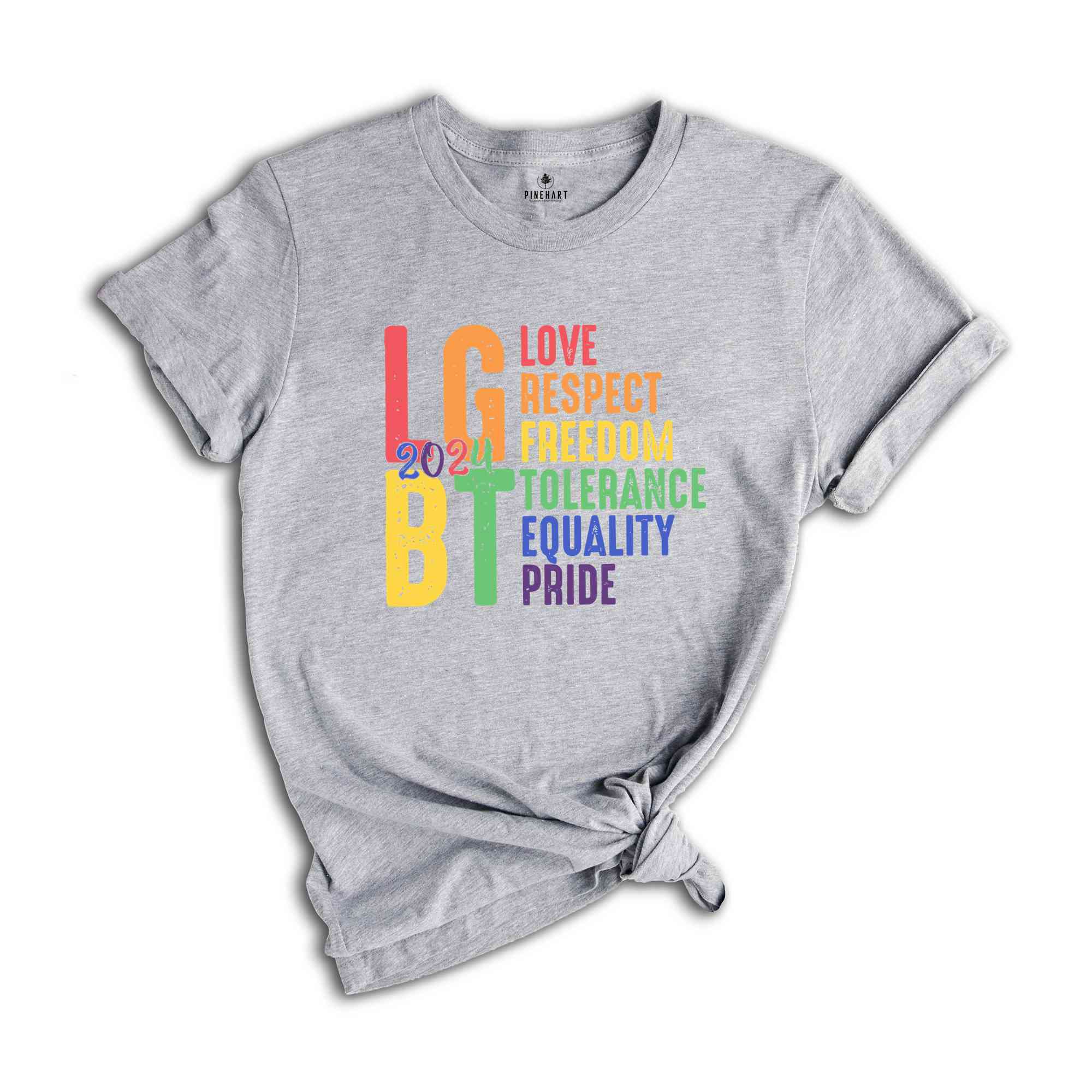 Pride Love Respect Shirt, Pride Love Respect Freedom Tolerance Equality T-Shirt, Pride Rainbow Shirt, Pride Lesbian Shirt, Equality Shirt