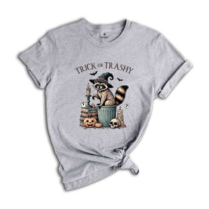 Trick or Trashy Raccoon Halloween Shirt, Cute Raccoon T-Shirt, Retro Raccoon Tee, Halloween Raccoon Tee, Pumpkin Gift