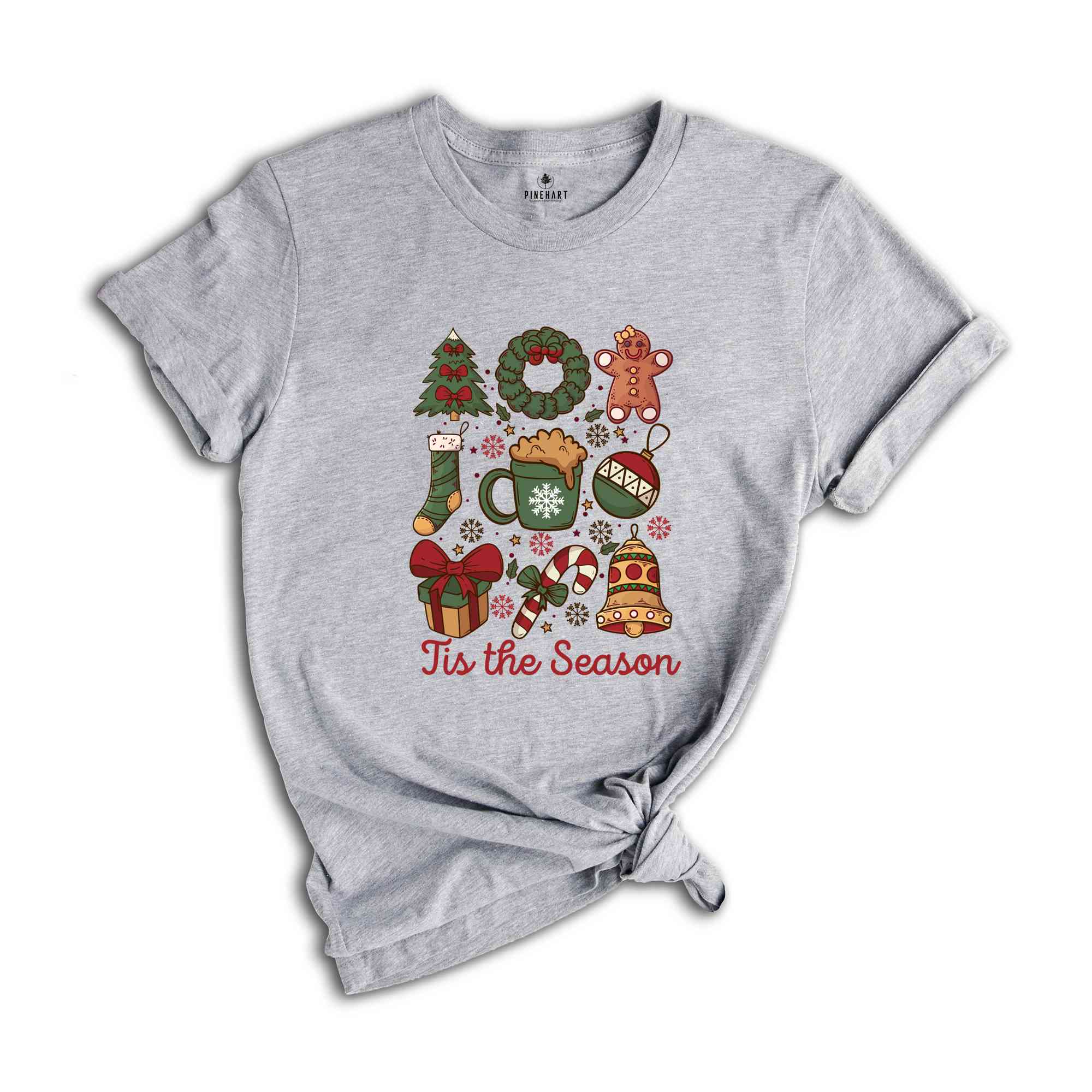 Tis The Season Coquette Shirt, Cute Christmas Shirt, Christmas Candy Shirt, Christmas Tree Shirt, Holiday Shirt, Women's Christmas Shirt