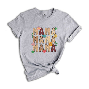 Mama Leopard Shirt, Leopard Mama Flower Shirt, Retro Mama Shirt, Mama Shirt, Boho Mama Shirt, Mother's Day Shirt, Floral Mama Shirt