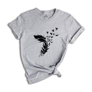 Feather Birds, Animal Lover Shirt, Bird Lover Shirt, Bird Lover Gift, Bird T-Shirt, Nature Shirt, Motivational Tee, Inspirational Shirt