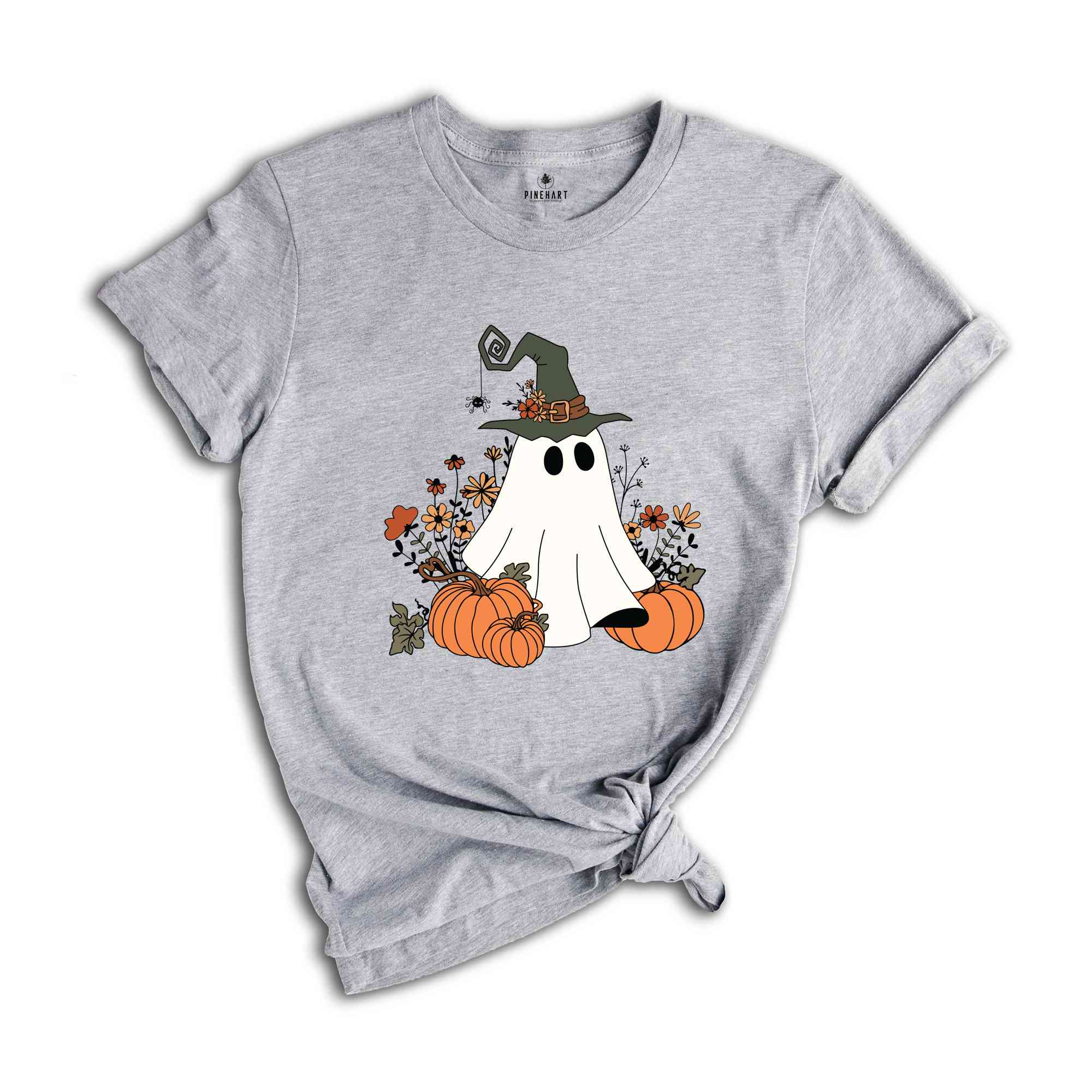 Retro Halloween Pumpkin Shirt, Vintage Floral Halloween Shirt, Retro Ghost Shirt, Vintage Ghost Shirt, Halloween Gifts