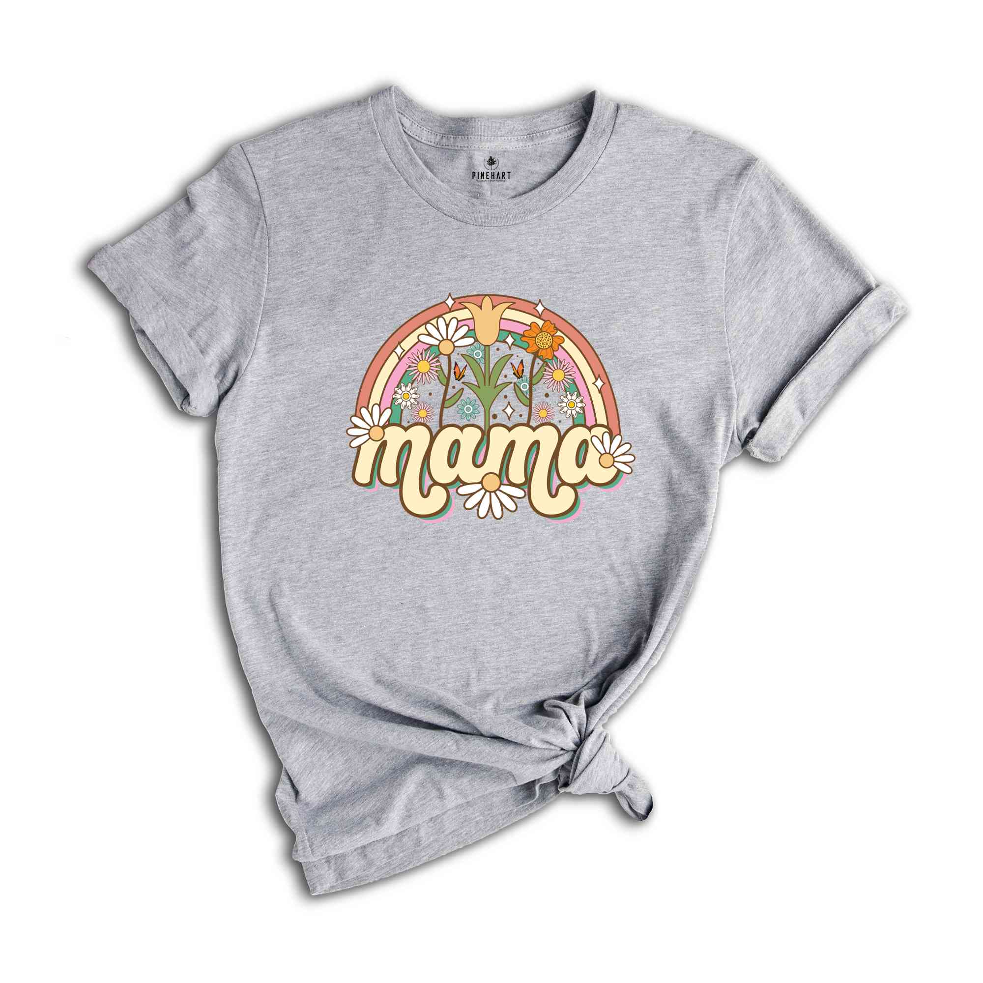 Floral Mother's Day Shirt, Retro Boho Mama Shirt, Mother's Day Shirt, Gift For Mother, Rainbow Shirt, Cute Mother's Day Shirt, Mama Shirt