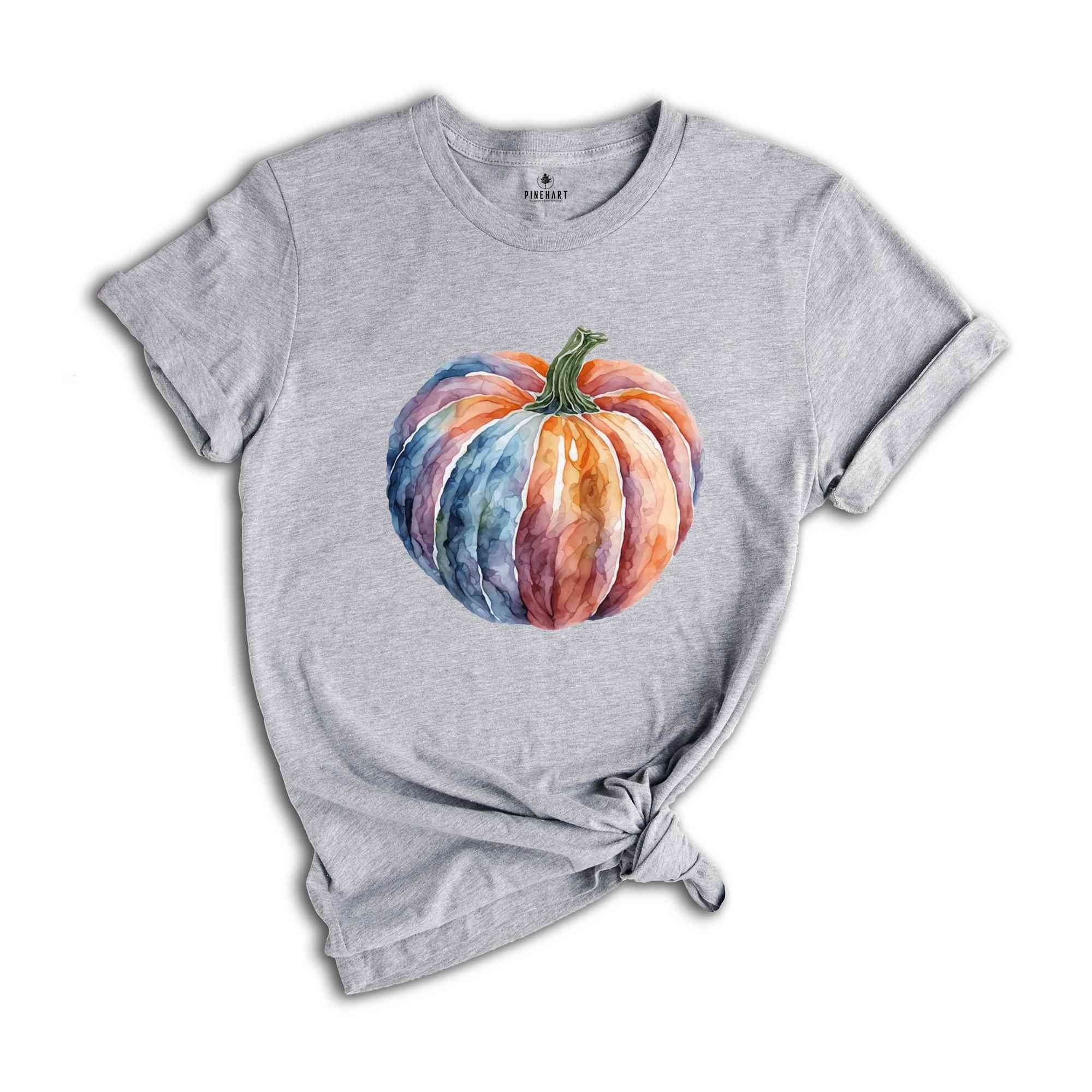 Watercolor Pumpkin T-shirt, Colorful Pumpkin Shirt, Halloween Shirt, Autumn Shirt, Cute Fall Shirt, Gifts For Halloween