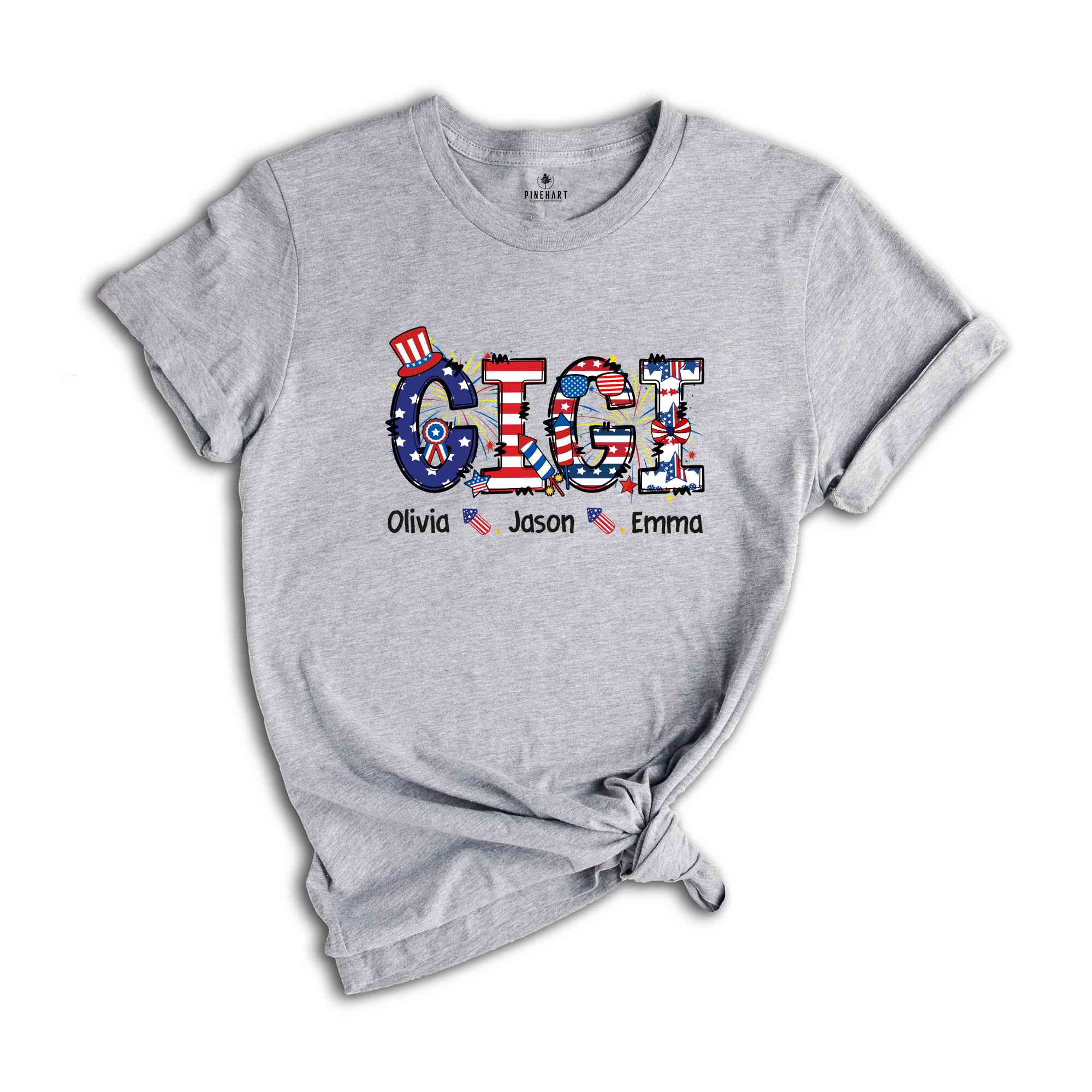 Custom Gigi Shirt, Custom 4th Of July Shirt, Independence Day Shirt, Gift For Gigi, Personalized Gigi Shirt, Republican Shirt, Custom Names