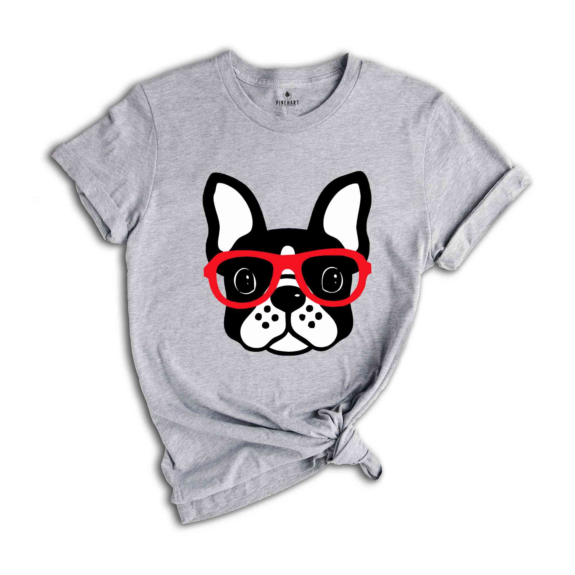 Boston Terrier with Glasses Shirt, Dog Lover Shirt, Boston Terrier T-Shirt, Cute Dog Shirt, Boston Terrier Gift, Animal Shirt