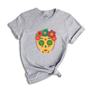 Mexican Skulls Tee, Skulls Shirt, Mexican T-Shirt, Mexican Fashion, Skull and Roses Tee, Colorful Skulls