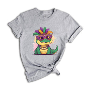 Mardi Gras Crocodile Shirt, Mardi Gras Tshirt, Mardi Gras Alligator Shirt, Fat Tuesday Tee, Mardi Gras Carnival Shirt, Mardi Gras Lover Tee