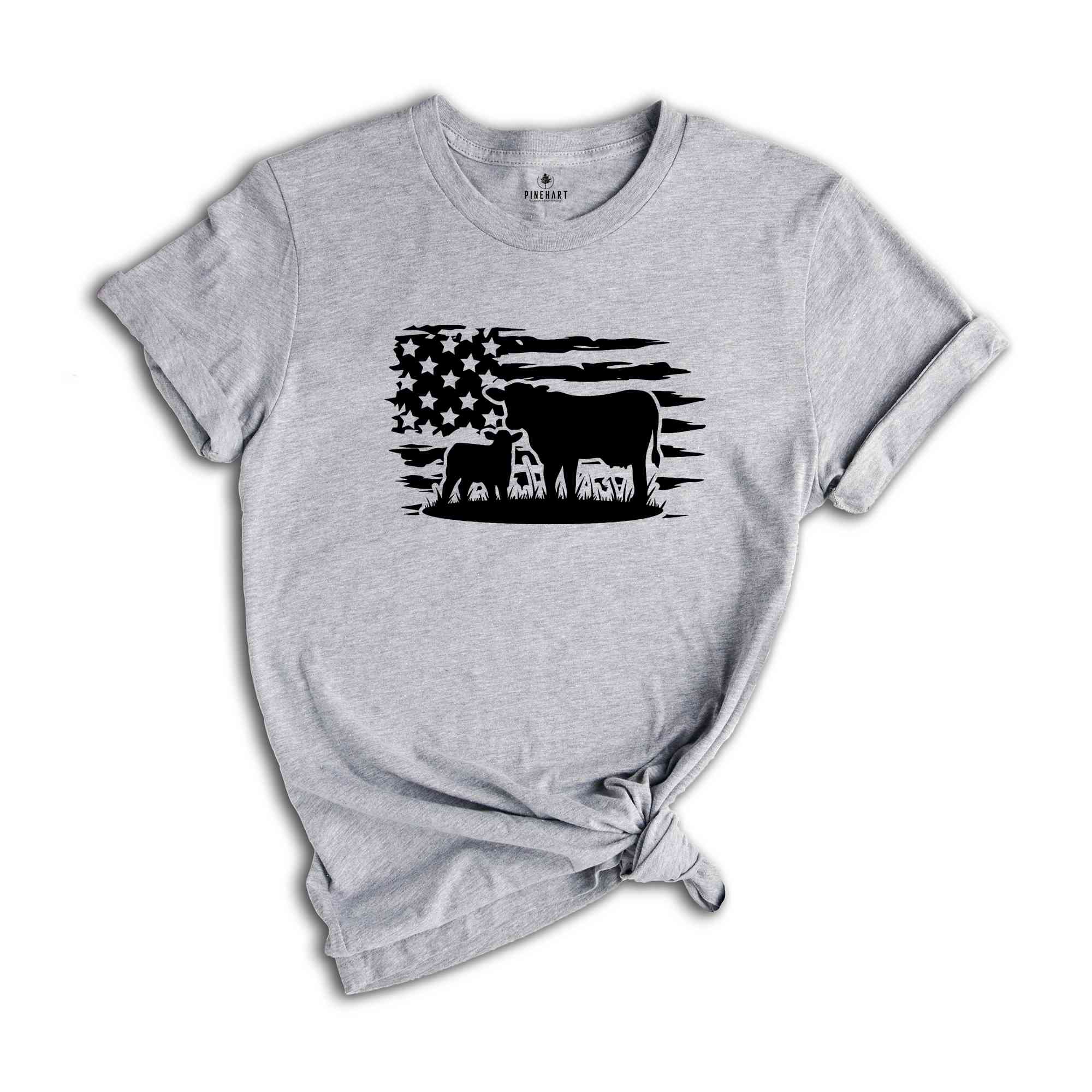 Cow Farm Shirt, Farmer Shirt, American Flag Shirt, Farm Mom Shirt, Vintage Farm Shirt, Farm Love Shirts, Farm Animal Tshirt, Cow Lover Gift