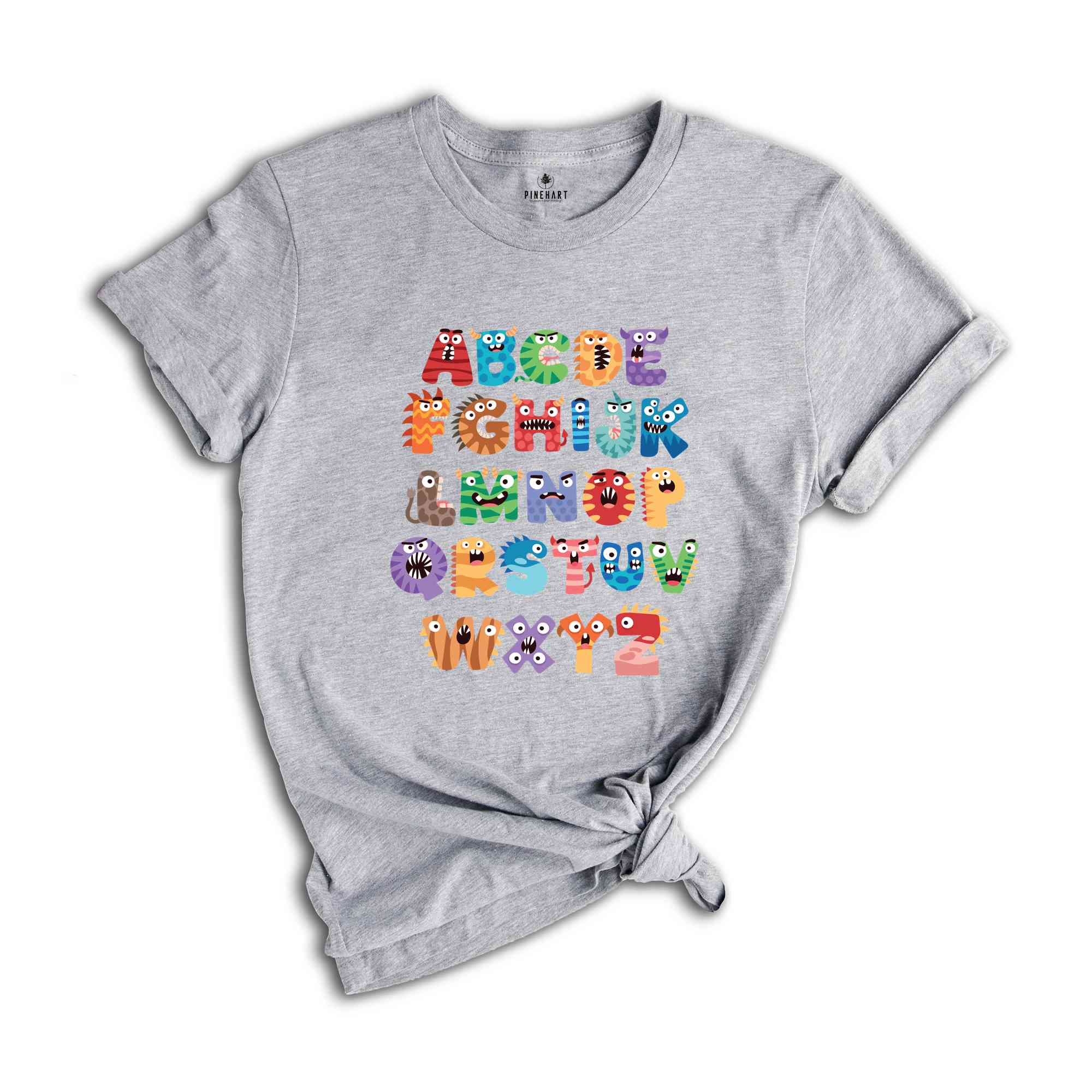 Monsters Alphabet Shirt, Colorful Alphabet Shirt, Teaching Shirt, Teacher Shirt, Field Trip Shirt, Teachers Matching Shirt, Alphabet Shirt