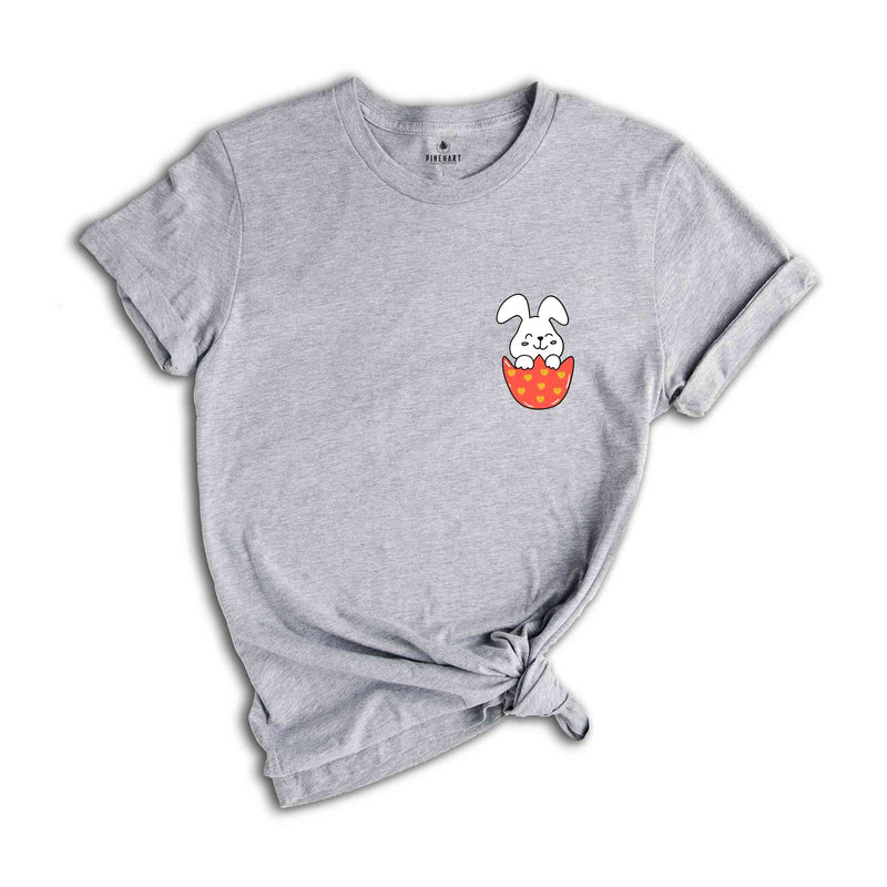 Pocket Bunny Shirt, Cute Bunny Shirt, Happy Easter Day, Easter Day Shirt, Easter Day Gift, Easter Egg Shirt, Easter Bunny Shirt