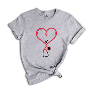 Valentine's Day Stethoscope Shirt, Valentine Nurse Tee, Valentine Doctor Tshirt, Heart Stethoscope, Valentine Day Nurse Gift