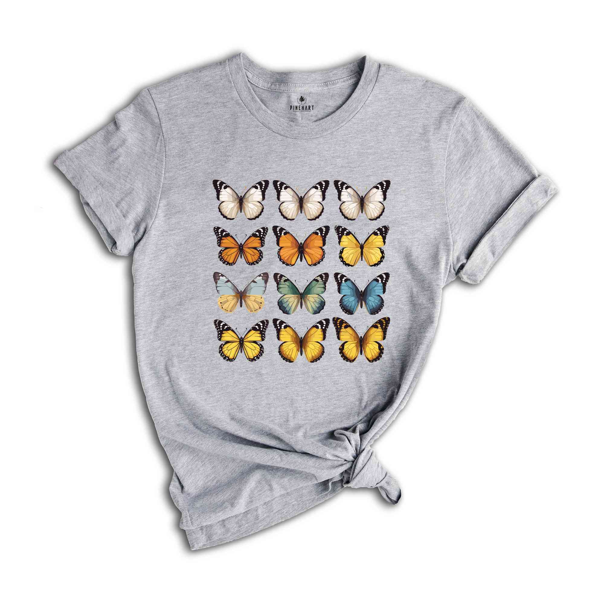 Butterfly Shirt, Butterflies Tee, Vintage Shirt, Minimalist T-Shirt, Tee Floral Shirt, Retro Butterflies Shirt, Nature Lover Shirt