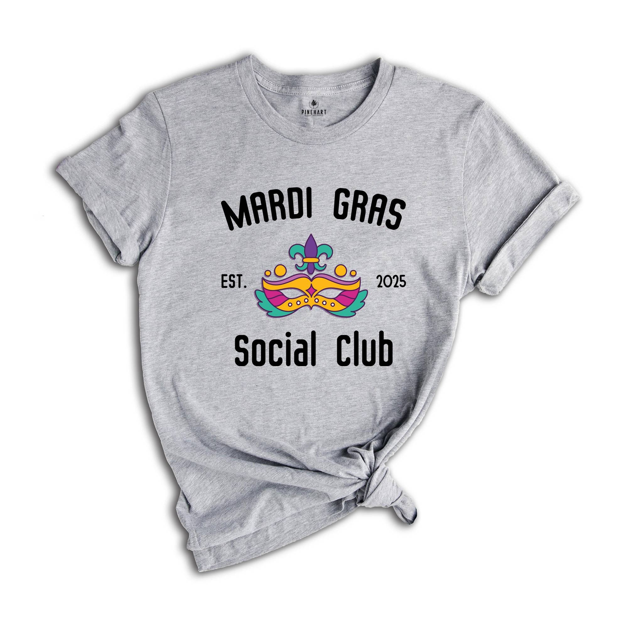 Mardi Gras Social Club Shirt, Mardi Gras Tee, Mardi Gras Party Shirt, Social Club Tee, Mardi Gras T-Shirt, Fat Tuesday Shirt, Fleur De Lis