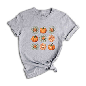 Flower Pumpkin Shirt, Fall Pumpkin Shirt, Flower Shirt, Autumn Shirt, Cozy Season Shirt, Pumpkin Spice Shirt, Hello Pumpkin Shirt