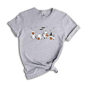 Halloween Shirt, Cat T-Shirt, Ghost Cat Shirt, Black Cat Shirt, Spooky Season Tee, Cool Halloween Cat Shirt, Cat Lover Gifts