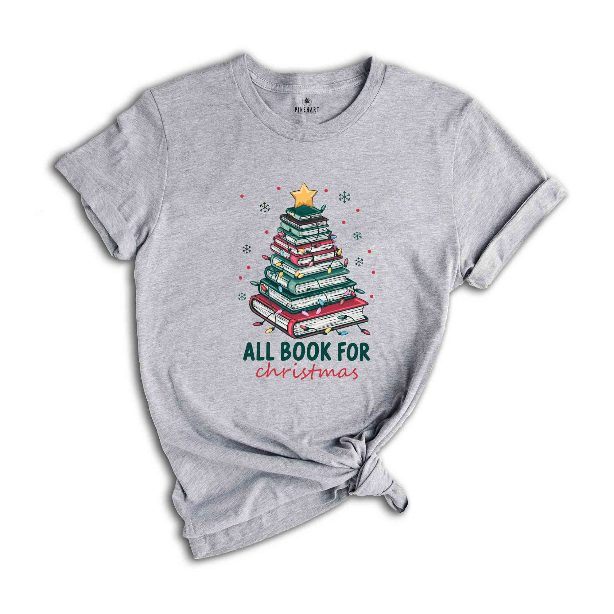 All Booked For Christmas Shirt, Christmas Book Tree Shirt, Gift for Librarian, Bookworm Christmas Shirt, Book Lovers Christmas Shirt