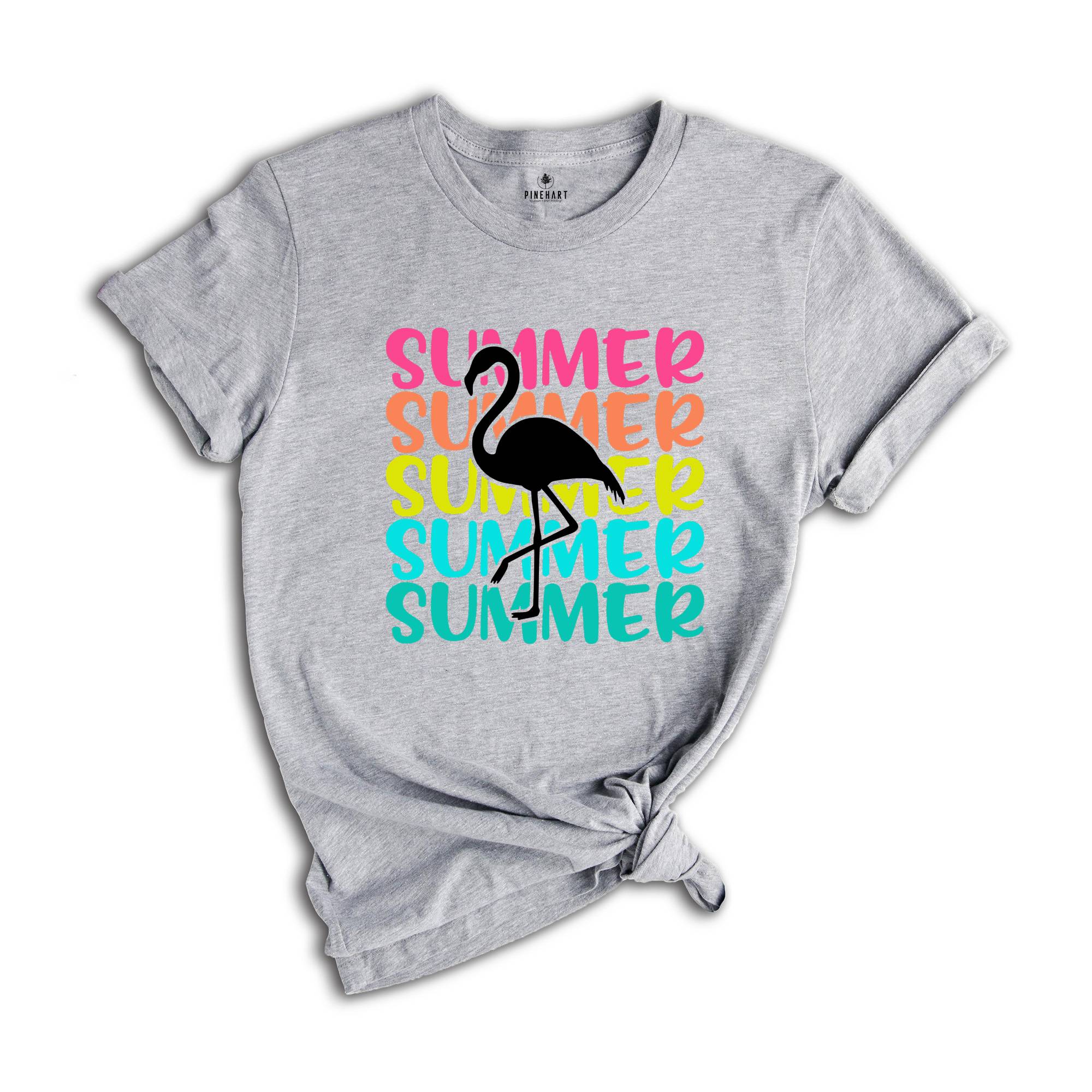 Summer Flamingo Shirt, Summer Vacation T-Shirt, Beach Shirt, Summer Tee, Summer Time Shirt, Tropical Shirt, Travel T-Shirt, Beachy Shirts