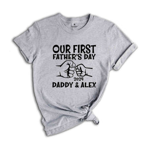 Personalized Dad And Baby Shirt, Our First Father's Day, Father's Day Shirt, Custom Father's Day Matching Shirt, Father's Day Gift