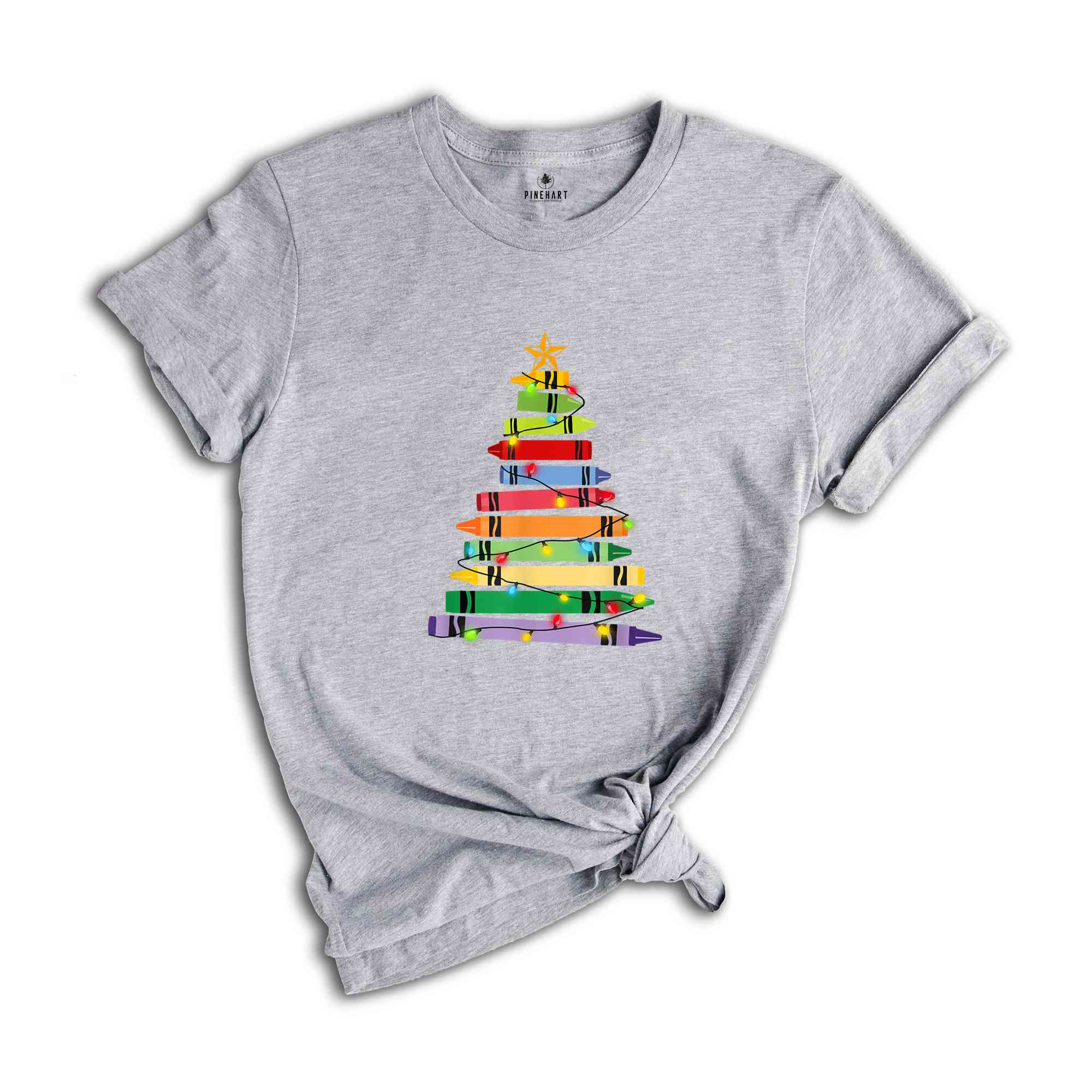 Teacher Crayon Christmas Tree Christmas Shirt, Gift For Teachers, Christmas Crayon Shirt, Teacher Shirt, Christmas Kindergarten Shirt