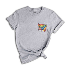 Pocket LGBT Shirt, Pride Paper Plane, LGBT Flag Shirt, Bisexual Shirt, LGBT Shirt Gift, Lesbian T-Shirt, Gay Pride Shirt