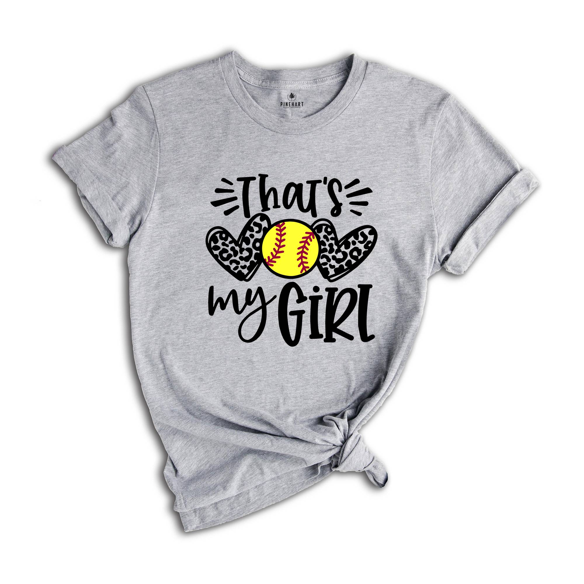 That's My Girl Shirt, Leopard Softball Mom, Softball Fan Shirt, Proud Softball Mom, Game Day Shirt, Leopard Heart Shirt