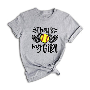 That's My Girl Shirt, Leopard Softball Mom, Softball Fan Shirt, Proud Softball Mom, Game Day Shirt, Leopard Heart Shirt