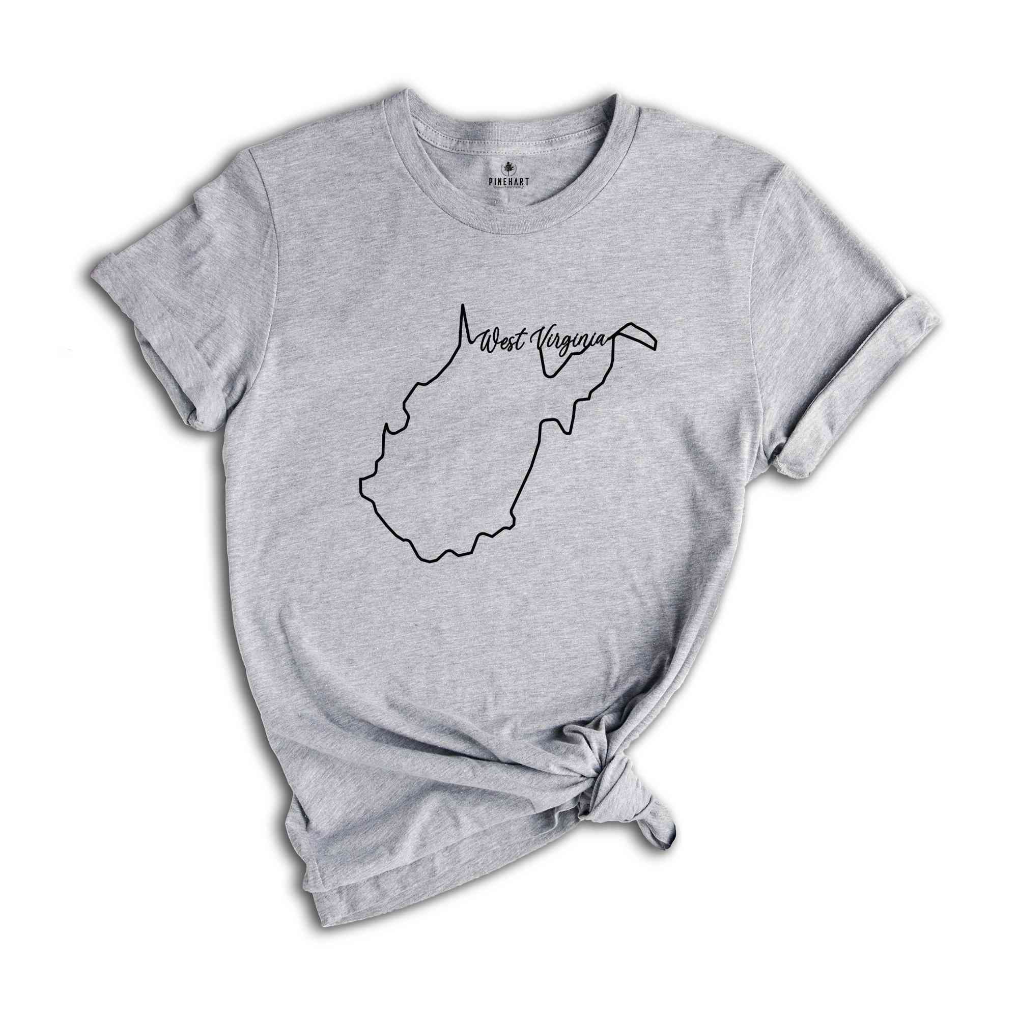 West Virginia State Shirt, The USA State Shirt, West Virginia USA Shirt, West Virginia Map Outline Shirt, US Outline Shirt, United States