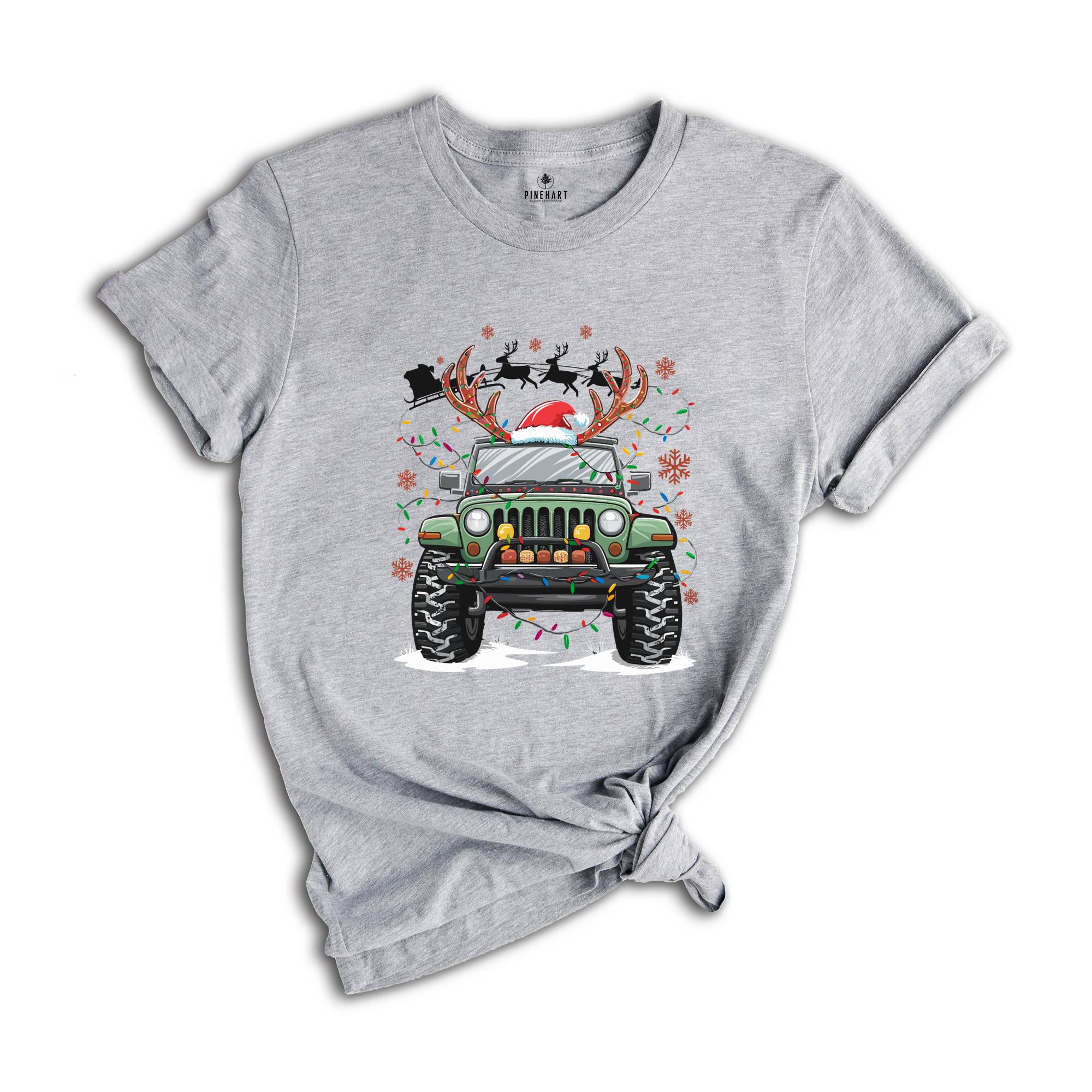 Offroad Christmas Shirt, Santa's Car Shirt, Offroad Lovers Xmas Shirt, Merry Christmas Tee, Santa's Sleigh Shirt