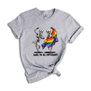 Dare To Be Different Shirt, Skeleton Shirt, Human Rights Shirt, Love Is Love Shirt, LGBTQ Pride Shirt, Pride Ally Shirt, Trans Pride Shirt