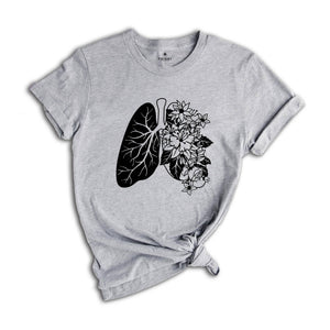 Floral Lungs Shirt, Respiratory Therapist Shirt, Lung Cancer Shirt, Floral Anatomy Shirt, Healthcare Shirt, Gift for Nurse