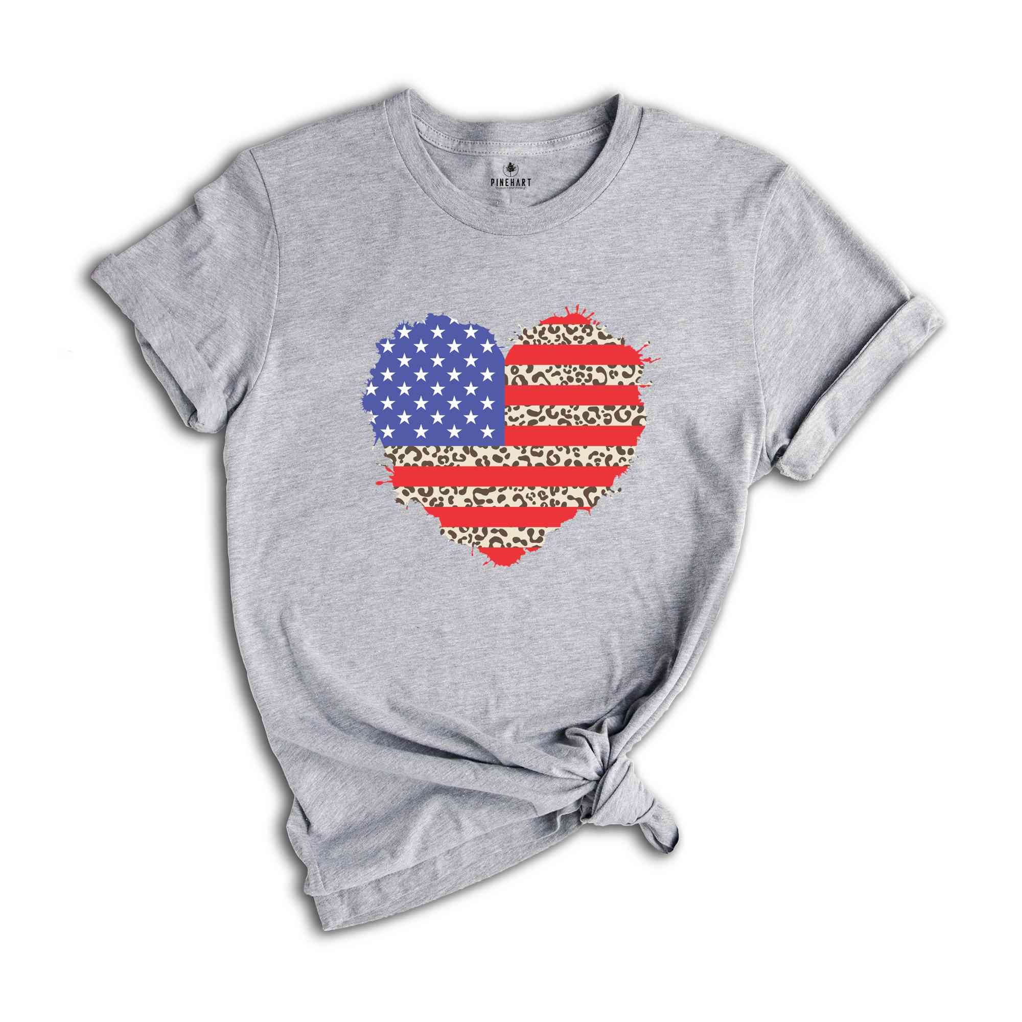 American Flag Leopard Shirt, American Flag Heart Shirt, Patriotic Shirt, USA Shirt, 4th Of July Shirt, July 4th Shirt, The US Flag Shirt