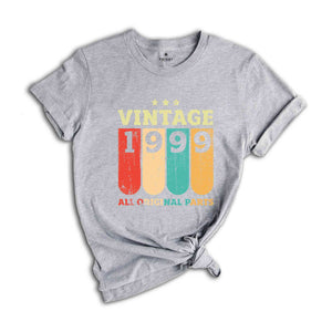 Vintage 1999 All Original Parts Shirt, 25th Birthday Shirt, 25 Years Birthday Shirt, 1999 Birthday Shirt, Retro 25th Birthday Tee