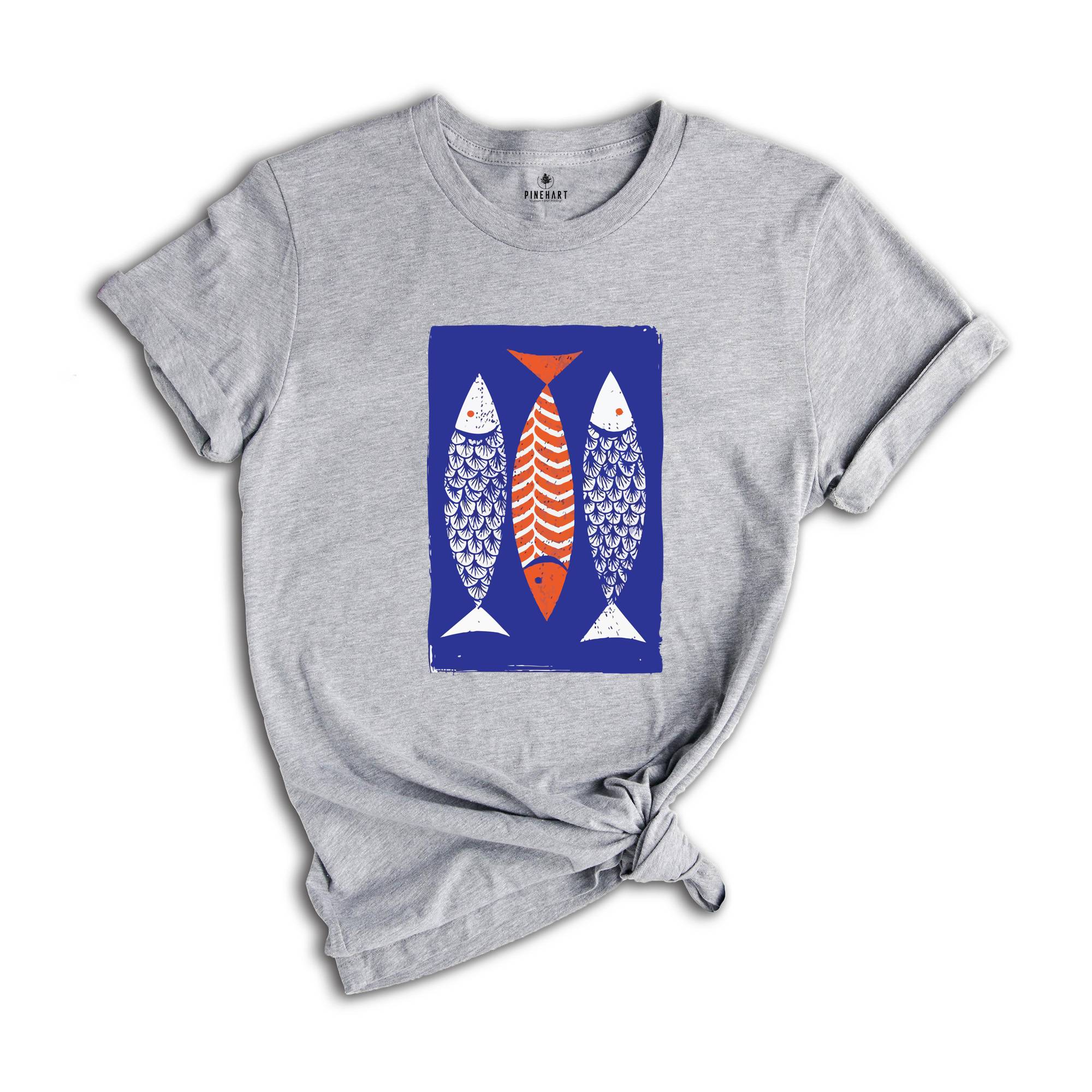 Boho Fishy Shirt, Boho Style Shirt, Fish Sketch Shirt, Retro Boho Shirt, Fishing Lover Shirt